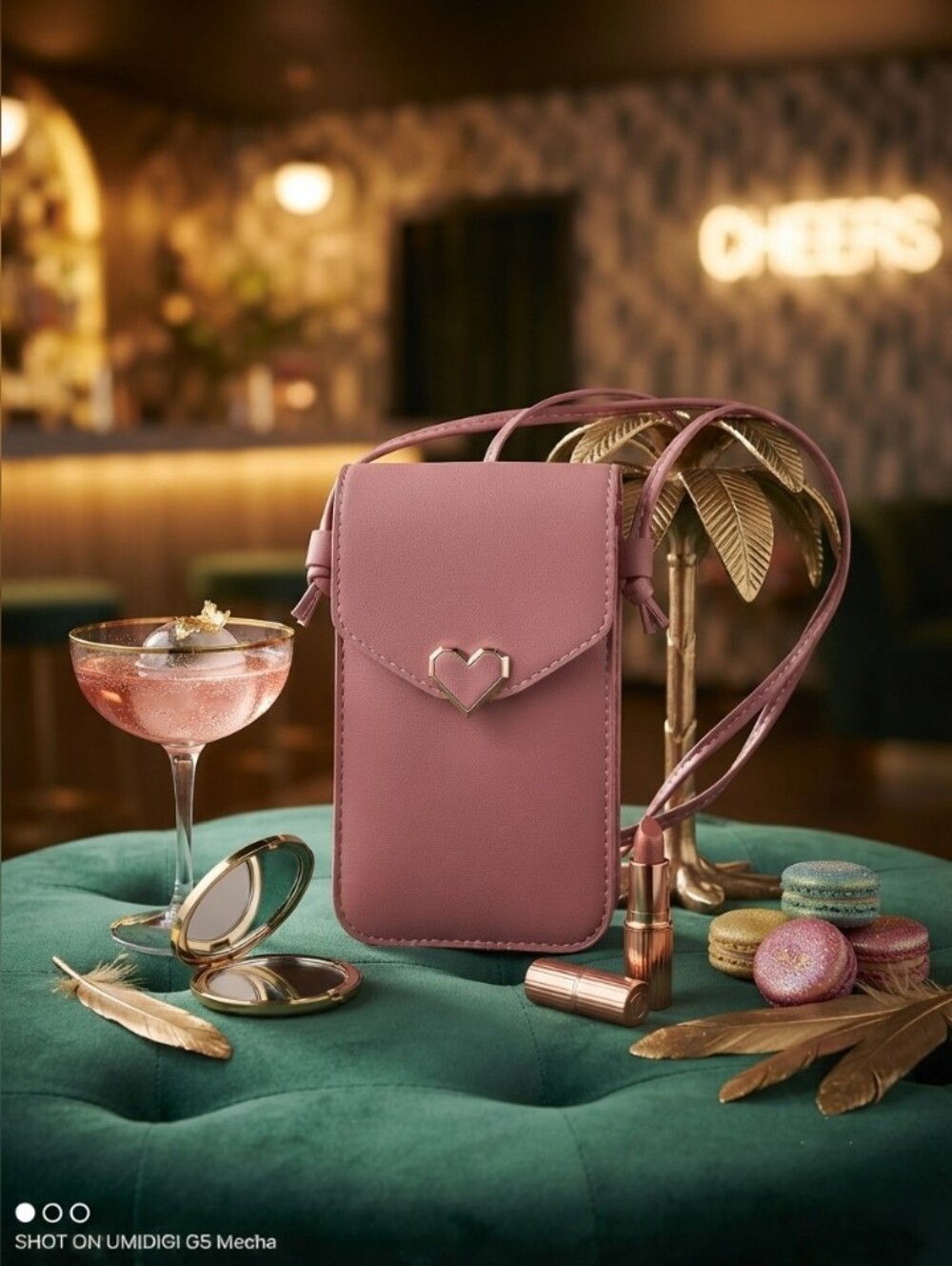 Women’s Pink Heart-Accent Crossbody Bag 🩷